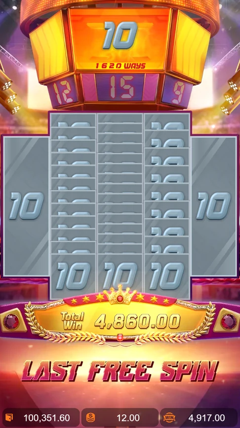 Knockout Riches stacked tens paying 4,860.00