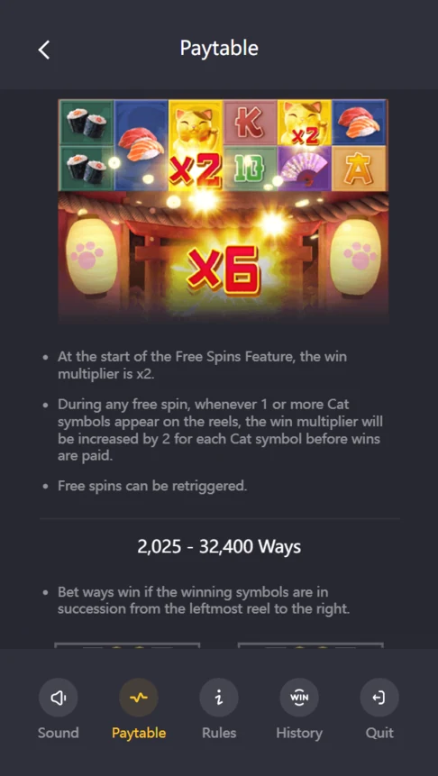 Lucky Neko free spins x2 multiplier