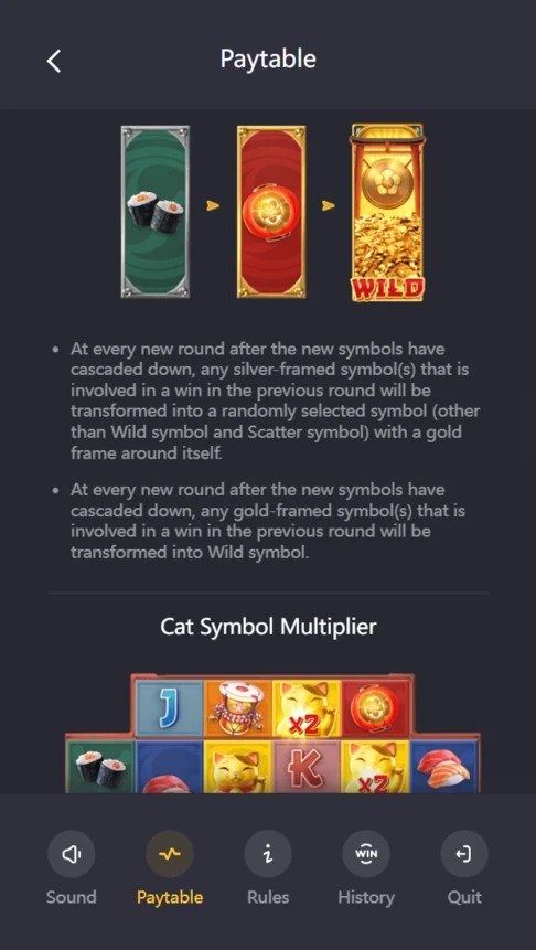 Lucky Neko gold frame becomes wild