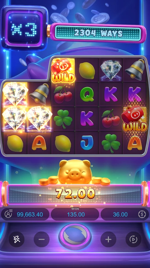 Lucky Piggy diamonds win through Scatter Wild