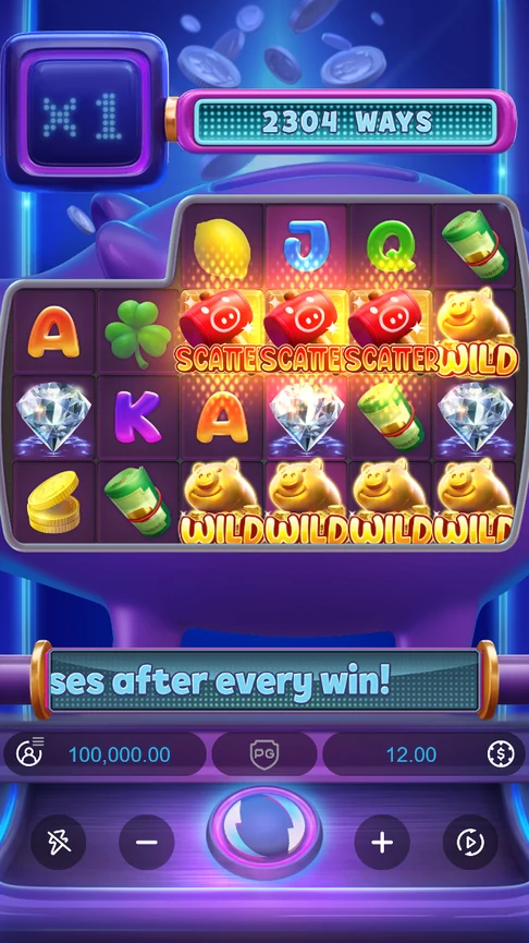 Lucky Piggy demo 2304 ways board
