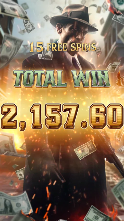 Mafia Mayhem free spins total 2,157.60