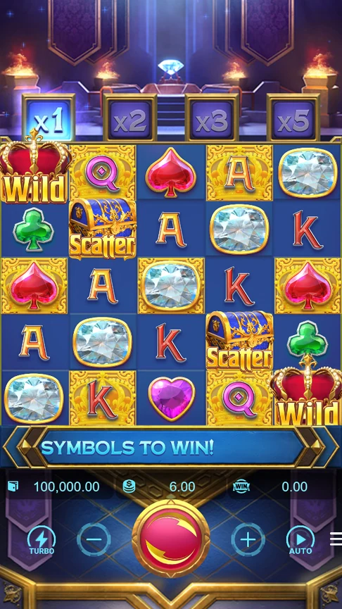 Majestic Treasures board under multiplier tablets