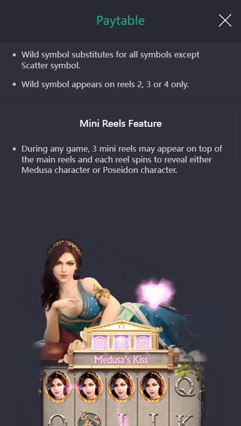 Medusa's Kiss mini reels feature