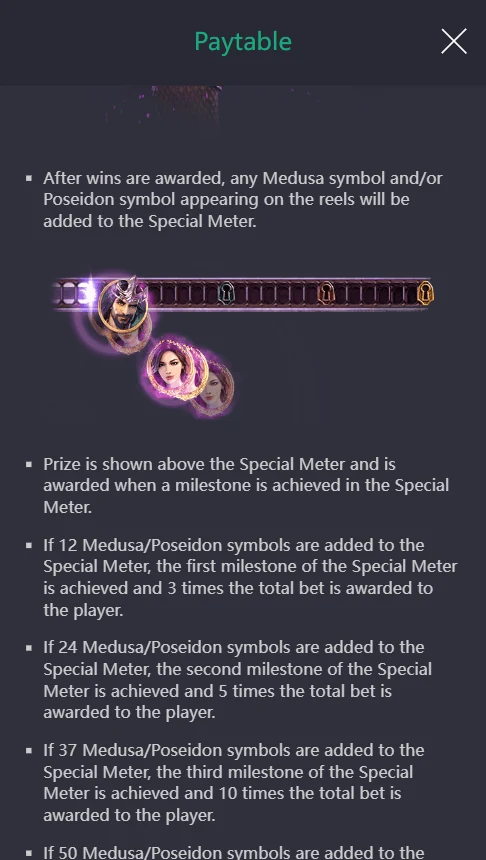 Medusa slot Special Meter free spins