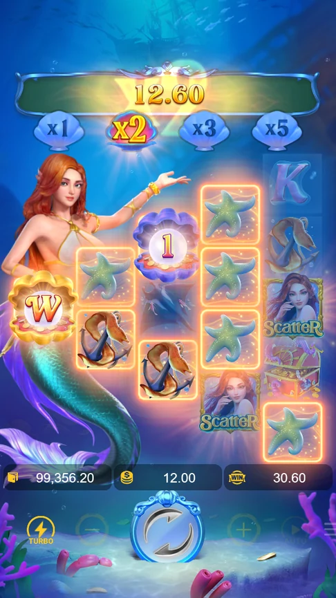 Mermaid Riches sticky wilds starfish round x2