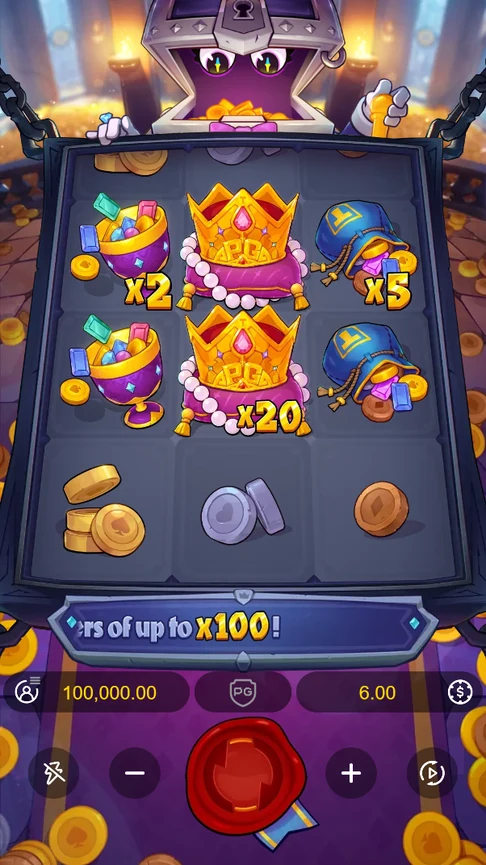 Mr. Treasure's Fortune 3x3 board with multipliers