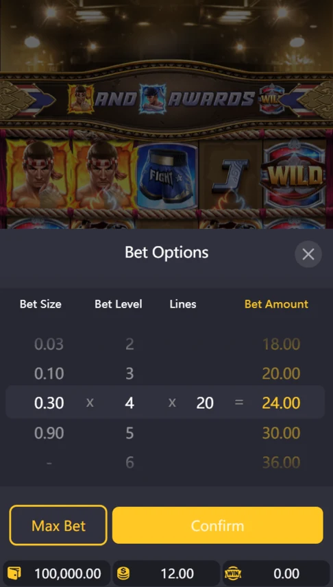 Muay Thai Champion demo bet options