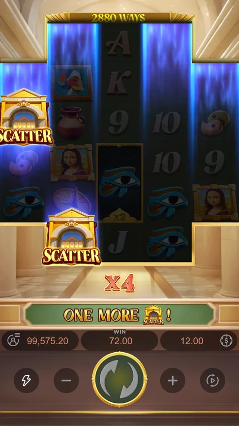 Two scatters wait for a third