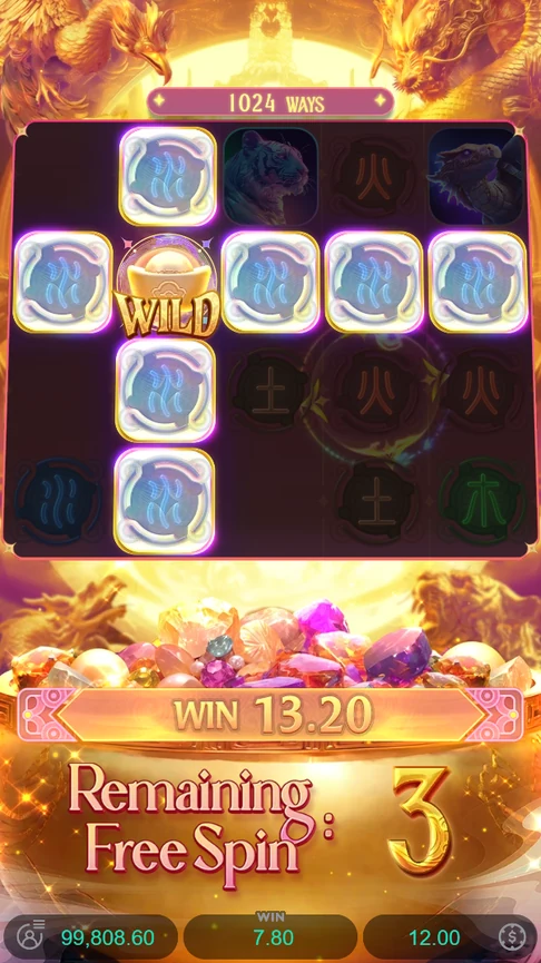 Wild activates its row and reel
