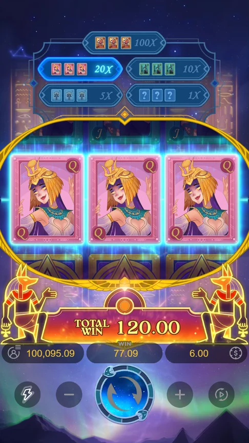 Pharaoh Royals three queens pay 120.00