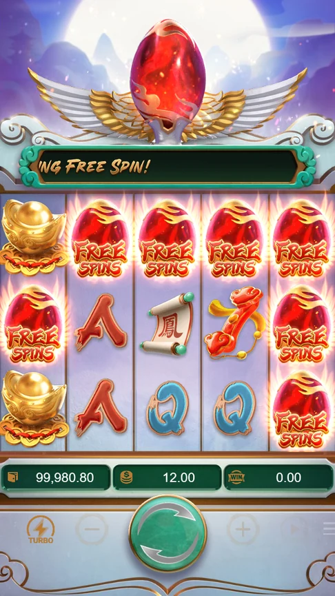 Seven phoenix eggs trigger free spins