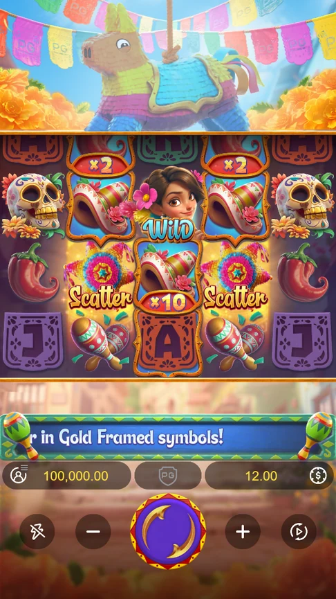 Pinata Wins 5x3 board with gold frames