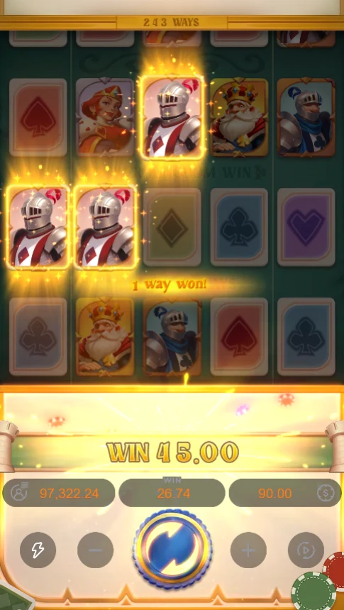 Poker Kingdom Win three knights win