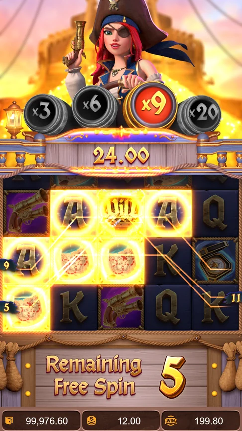 Queen of Bounty free spin x9 cascade