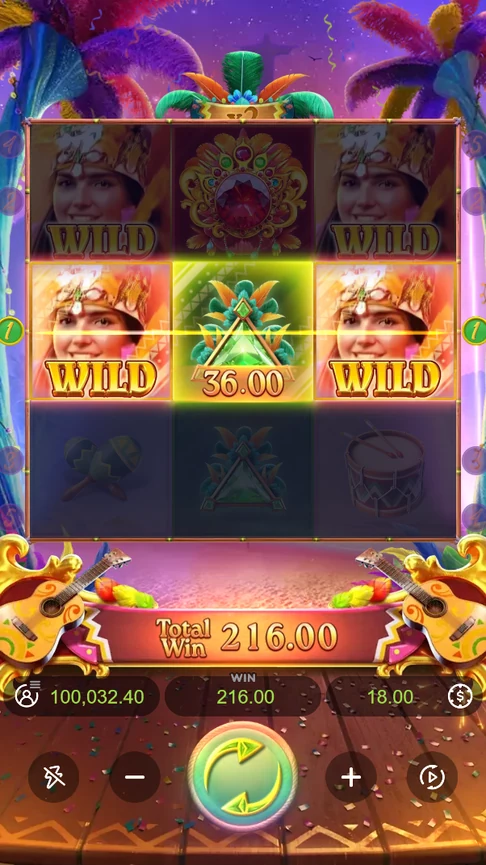 Rio Fantasia two wild lines 216 win
