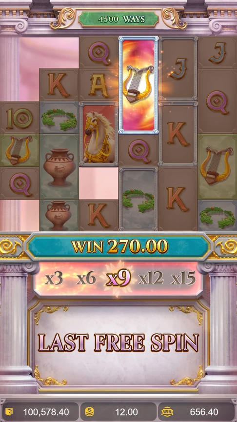 Last free spin round paid at x9
