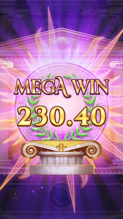 Mega Win of 230.40 on spin 1