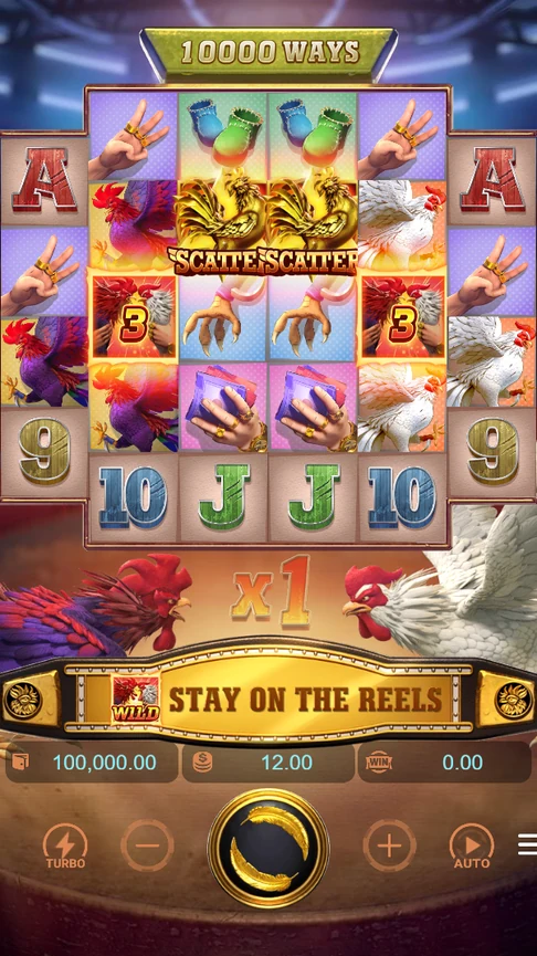 Rooster Rumble 10000 ways board two scatters