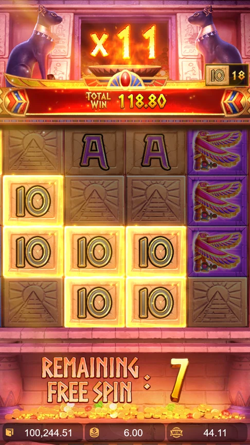 Secrets of Cleopatra free spins x11 118.80
