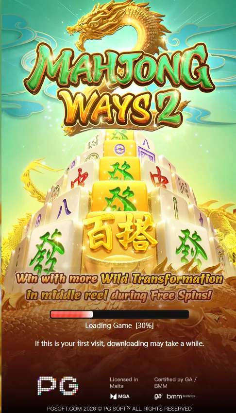Mahjong Ways 2 demo loading screen by PG Soft