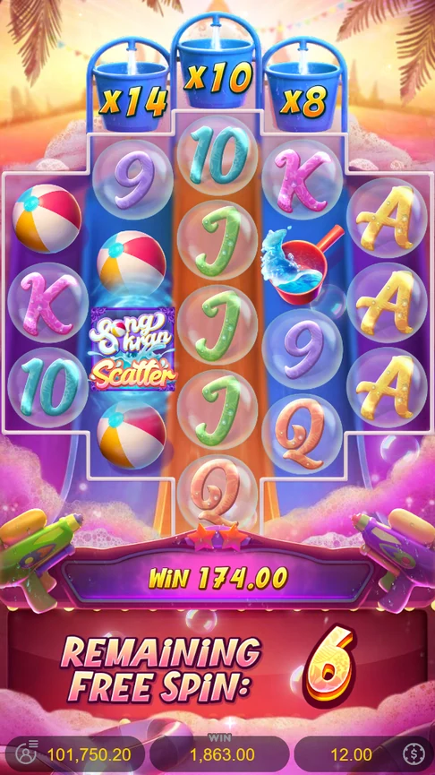 Songkran Splash free spin at x32