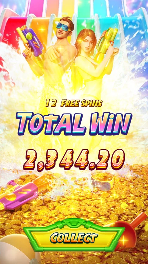 Songkran Splash free spins total 2,344.20
