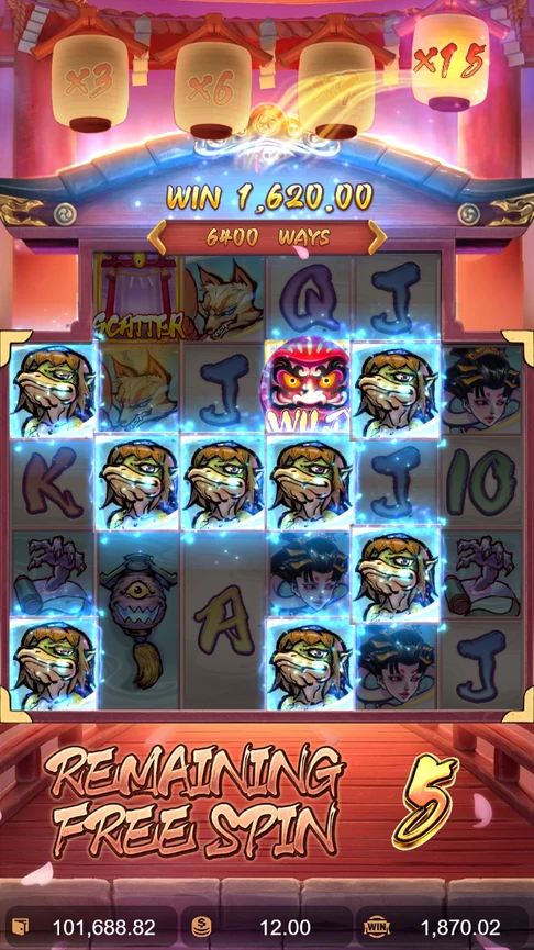 Kappa win of 1,620.00 at x15