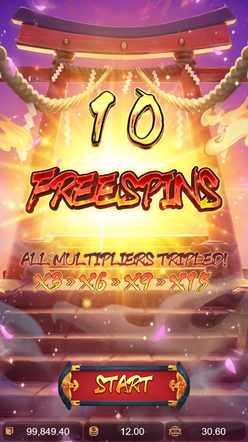 Ten free spins with tripled multipliers