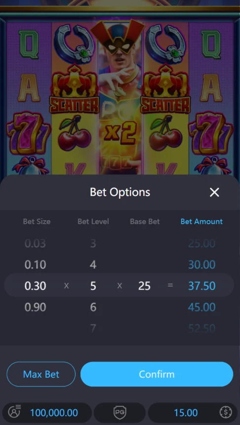 Super Wildrix demo bet options