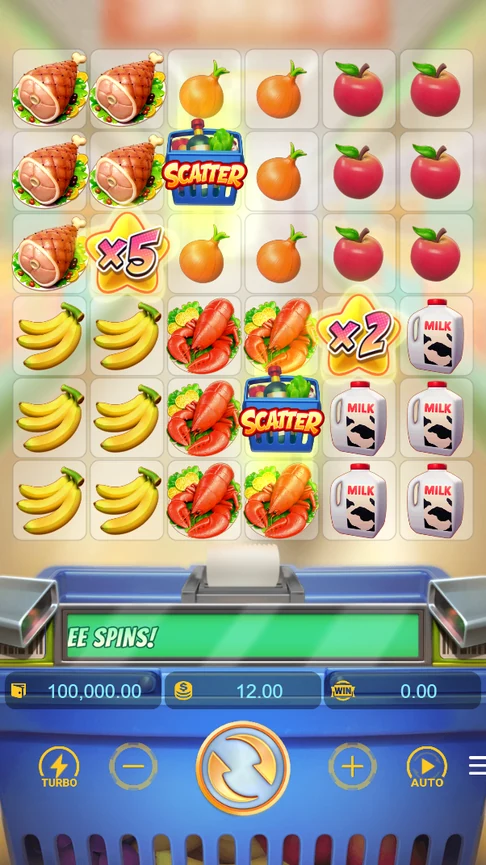 Supermarket Spree 6x6 grocery grid stars