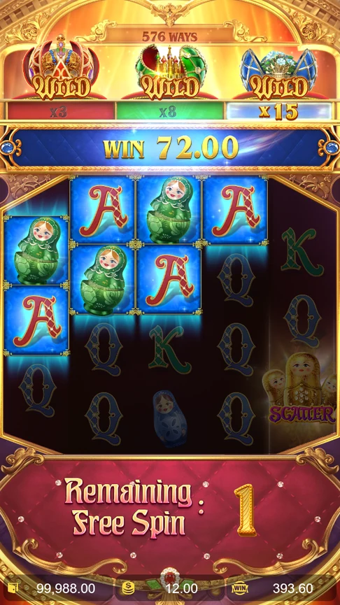 Fourth round at x15 pays 72.00