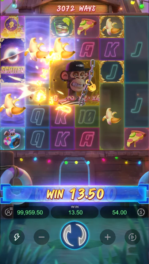 Wild Ape 3258 first padlock banana win