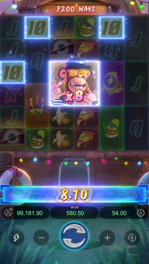 Wild Ape 3258 x8 multiplier round