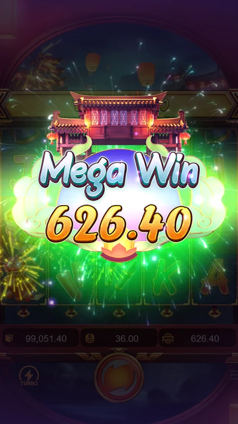 Wild Fireworks Mega Win 626.40 cascade