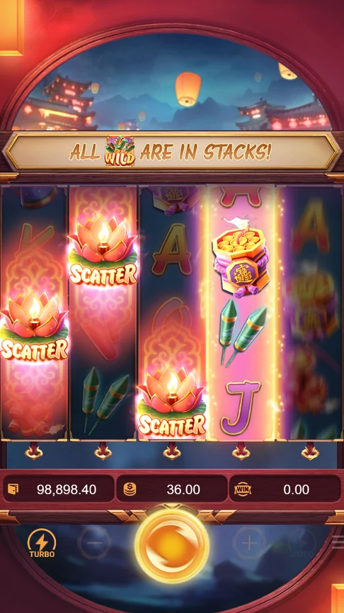 Wild Fireworks three lotus scatters trigger
