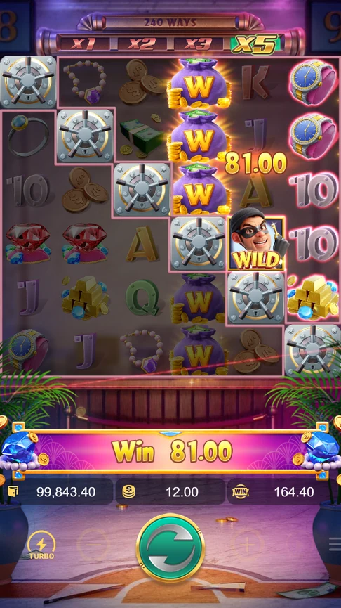 Wild Heist Cashout 81.00 round at x5