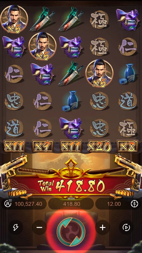 Yakuza Honor spin total 418.80