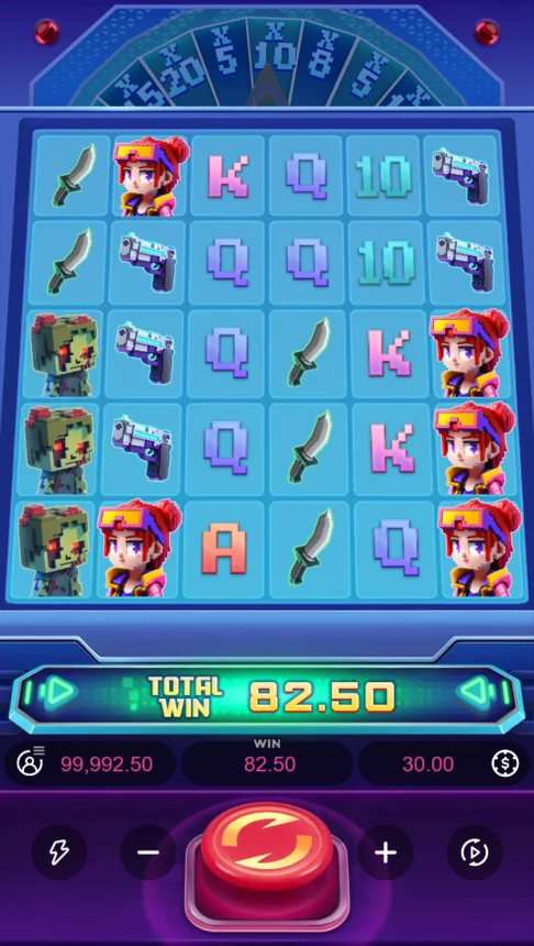 Zombie Blasters total win after cascades