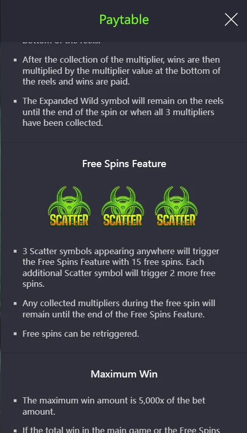 Zombie Outbreak free spins with persistent global multiplier