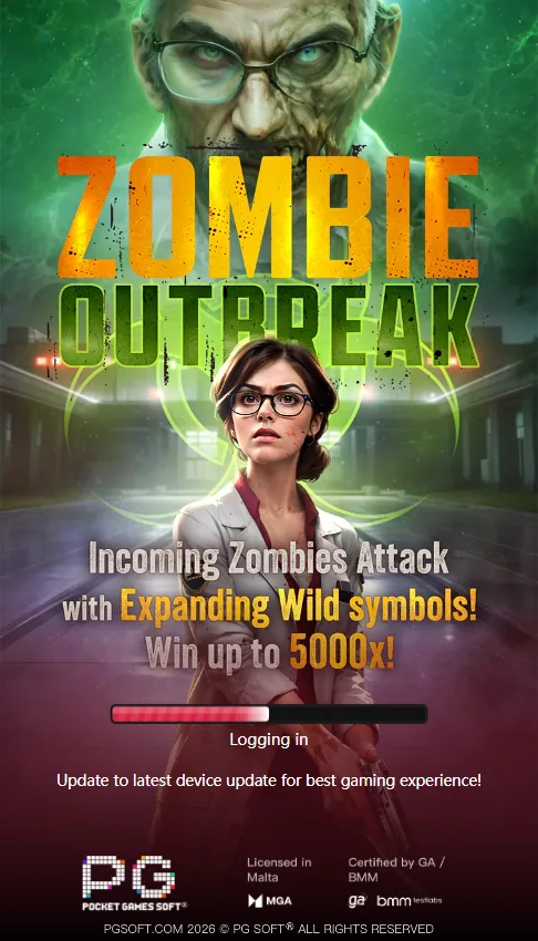 Zombie Outbreak demo loading screen by PG Soft