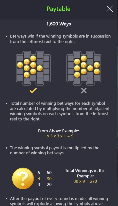 Zombie Outbreak 1,600 bet-ways calculation example